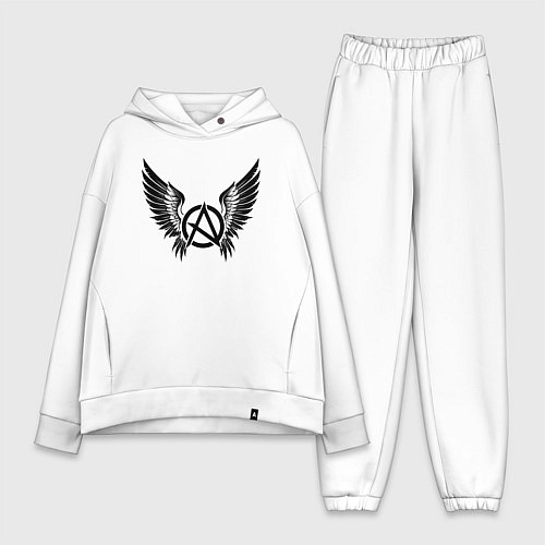 Женский костюм оверсайз Крылатая буква а / Белый – фото 1