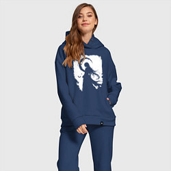 Женский костюм оверсайз Девушка гот аниме, цвет: тёмно-синий — фото 2