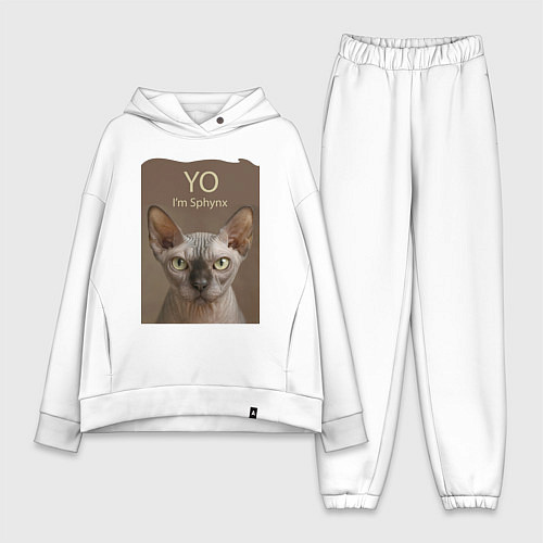 Женский костюм оверсайз Yo - Im Sphynx / Белый – фото 1