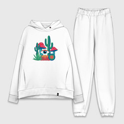 Женский костюм оверсайз Психоделика с глазом, цвет: белый