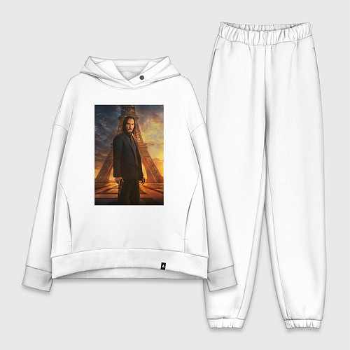 Женский костюм оверсайз Джон Уик в Париже / Белый – фото 1