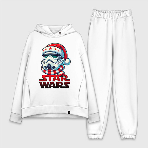 Женский костюм оверсайз Stormtrooper new year / Белый – фото 1