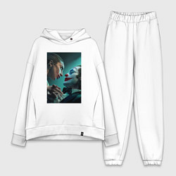 Женский костюм оверсайз Джокер и Харли Квинн, цвет: белый