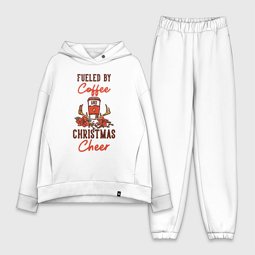 Женский костюм оверсайз Новогоднее настроение / Белый – фото 1