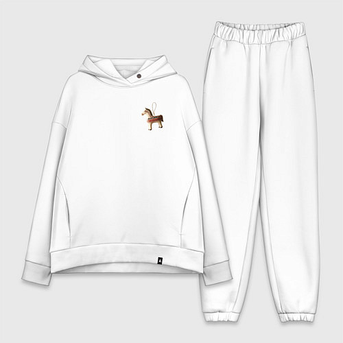 Женский костюм оверсайз Стеклянный конек / Белый – фото 1