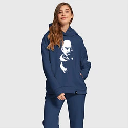 Женский костюм оверсайз Ленин: фигу вам, цвет: тёмно-синий — фото 2