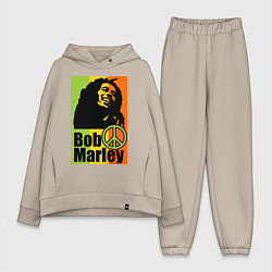 Женский костюм оверсайз Bob Marley: Jamaica, цвет: миндальный
