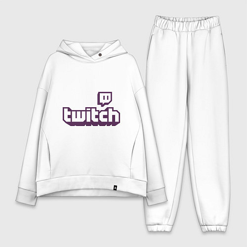 Женский костюм оверсайз Twitch Logo / Белый – фото 1