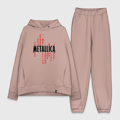 Женский костюм оверсайз Metallica History / Пыльно-розовый – фото 1