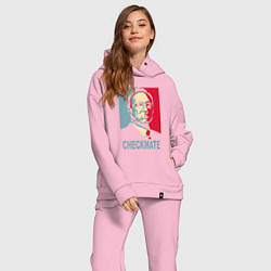 Женский костюм оверсайз Checkmate Spacey, цвет: светло-розовый — фото 2