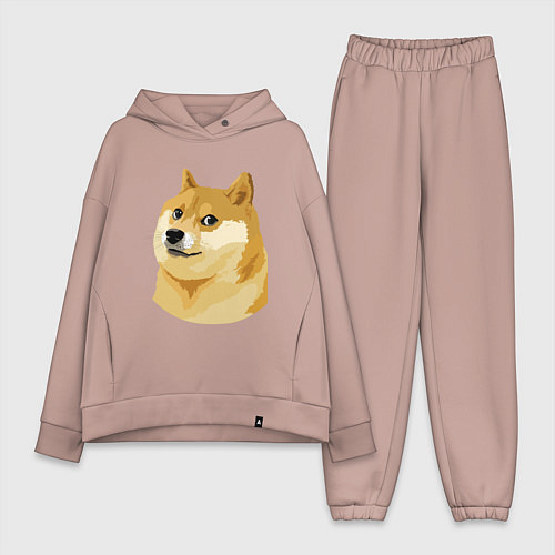 Женский костюм оверсайз Doge / Пыльно-розовый – фото 1