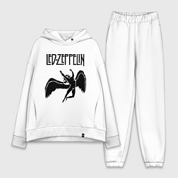 Женский костюм оверсайз Led Zeppelin Swan, цвет: белый