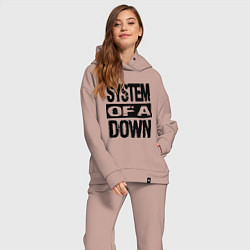 Женский костюм оверсайз System Of A Down, цвет: пыльно-розовый — фото 2