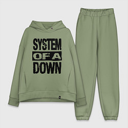 Женский костюм оверсайз System Of A Down, цвет: авокадо
