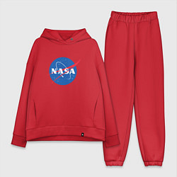 Женский костюм оверсайз NASA: Logo, цвет: красный