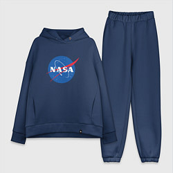 Женский костюм оверсайз NASA: Logo, цвет: тёмно-синий