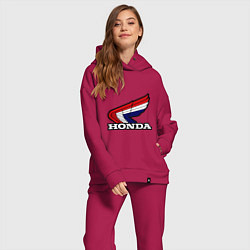 Женский костюм оверсайз Honda, цвет: маджента — фото 2