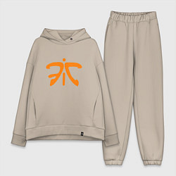 Женский костюм оверсайз Fnatic Logo, цвет: миндальный