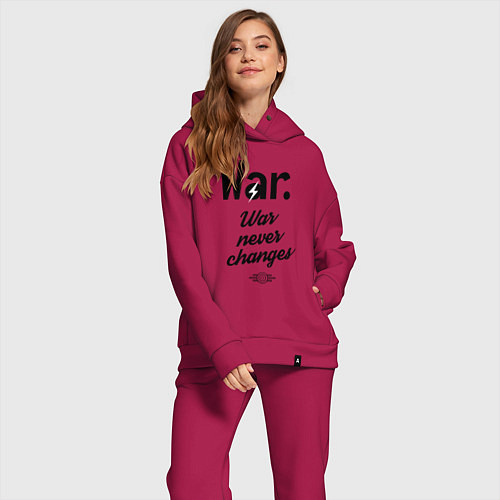 Женский костюм оверсайз War never changes / Маджента – фото 2