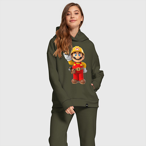 Женский костюм оверсайз Super Mario / Хаки – фото 2