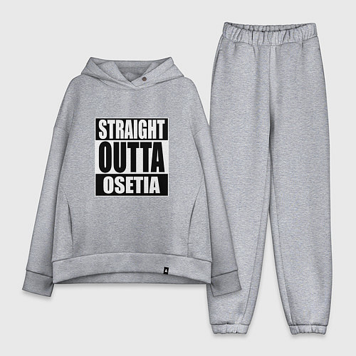 Женский костюм оверсайз Straight Outta Osetia / Меланж – фото 1