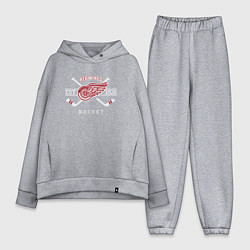 Женский костюм оверсайз Detroit Red Wings: Est.1926, цвет: меланж