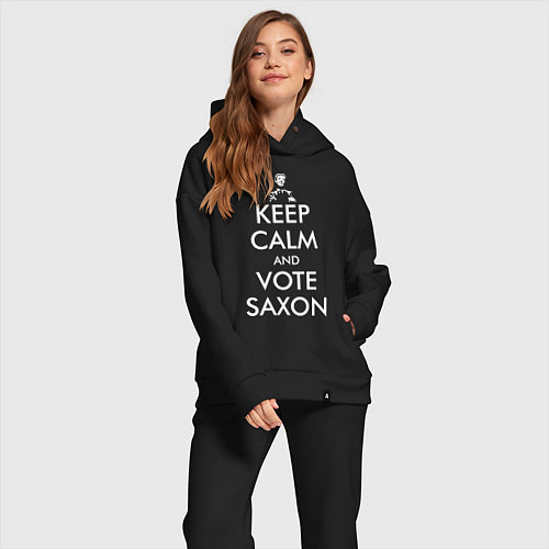 Женский костюм оверсайз Keep Calm & Vote Saxon / Черный – фото 2