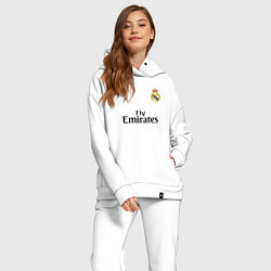 Женский костюм оверсайз Real Madrid: Fly Emirates, цвет: белый — фото 2