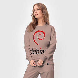 Костюм хлопковый женский Debian, цвет: пыльно-розовый — фото 2