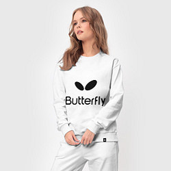Костюм хлопковый женский Butterfly Logo, цвет: белый — фото 2