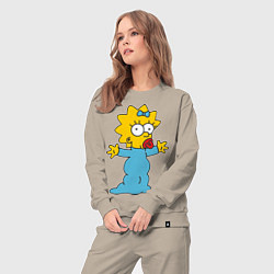 Костюм хлопковый женский Maggie Simpson, цвет: миндальный — фото 2