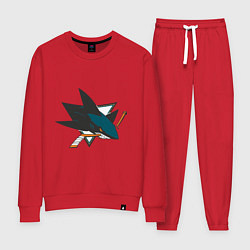 Костюм хлопковый женский San Jose Sharks, цвет: красный