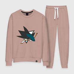 Костюм хлопковый женский San Jose Sharks, цвет: пыльно-розовый