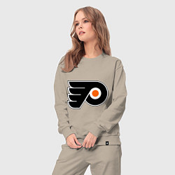 Костюм хлопковый женский Philadelphia Flyers, цвет: миндальный — фото 2