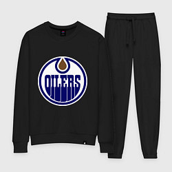 Костюм хлопковый женский Edmonton Oilers, цвет: черный