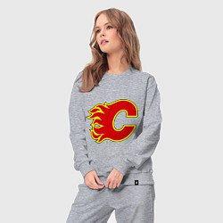 Костюм хлопковый женский Calgary Flames, цвет: меланж — фото 2