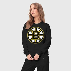 Костюм хлопковый женский Boston Bruins, цвет: черный — фото 2