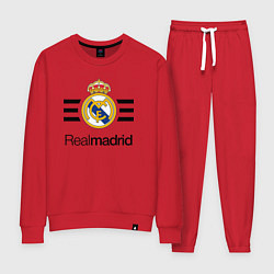 Костюм хлопковый женский Real Madrid Lines, цвет: красный