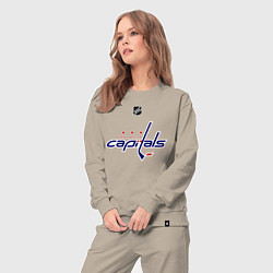 Костюм хлопковый женский Washington Capitals: Ovechkin 8, цвет: миндальный — фото 2