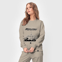 Костюм хлопковый женский Moscow State University, цвет: миндальный — фото 2