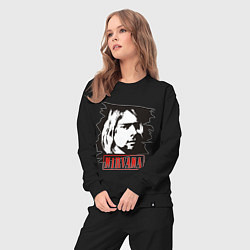 Костюм хлопковый женский Nirvana: Kurt Cobain, цвет: черный — фото 2