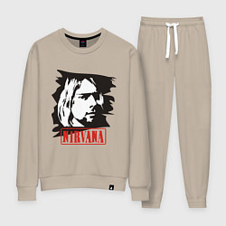 Костюм хлопковый женский Nirvana: Kurt Cobain, цвет: миндальный