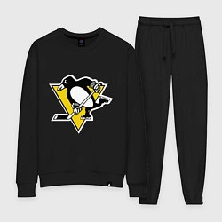 Костюм хлопковый женский Pittsburgh Penguins, цвет: черный