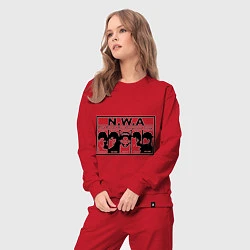 Костюм хлопковый женский NWA, цвет: красный — фото 2