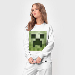 Костюм хлопковый женский Мinecraft creeper, цвет: белый — фото 2