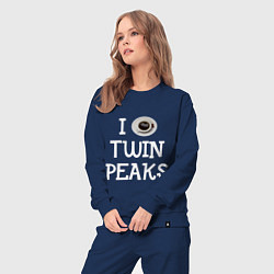 Костюм хлопковый женский I love Twin Peaks, цвет: тёмно-синий — фото 2