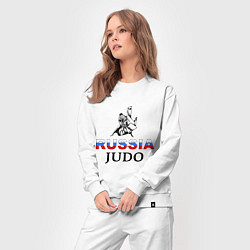 Костюм хлопковый женский Russia judo, цвет: белый — фото 2