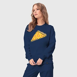 Костюм хлопковый женский Bitcoin Pizza, цвет: тёмно-синий — фото 2