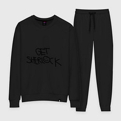 Костюм хлопковый женский Get sherlock, цвет: черный