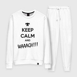 Костюм хлопковый женский Keep Calm & WAAAGH, цвет: белый